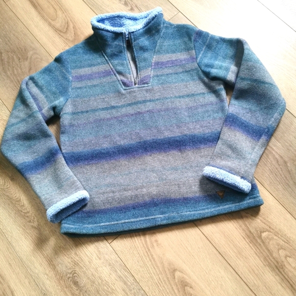 Wooly Bully Fleece Sweater Blue Purple Ladies S - Picture 4 of 5